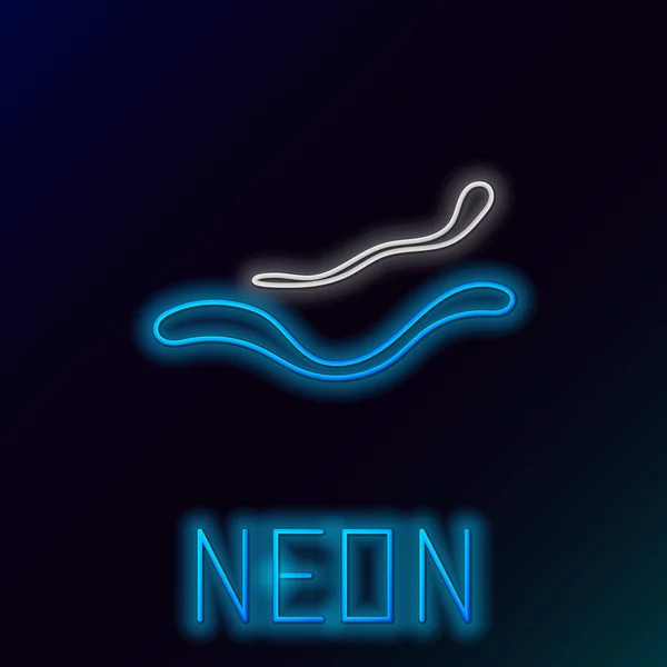 Žhnoucí Neonová Linie Ikona Onemocnění Viru Ebola Izolované Černém Pozadí — Stockový vektor