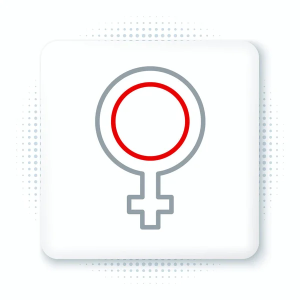 Ligne Icône Symbole Genre Féminin Isolé Sur Fond Blanc Symbole — Image vectorielle