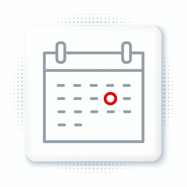 Zeilenkalender Todessymbol Isoliert Auf Weißem Hintergrund Buntes Rahmenkonzept Vektor — Stockvektor