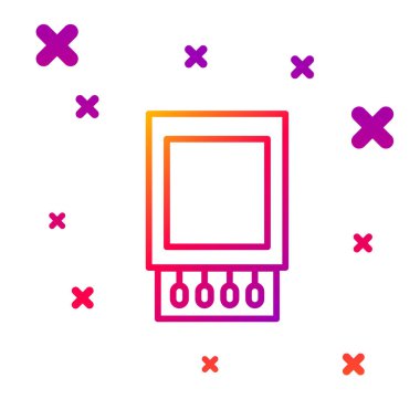 Renk satırı Açık kibrit kutusu ve beyaz arkaplanda izole edilmiş simge eşleşmesi. Kademeli rastgele dinamik şekiller. Vektör İllüstrasyonu.