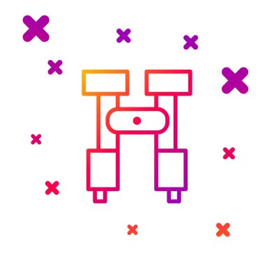 Dürbün renk çizgisi simgesi beyaz arkaplanda izole edildi. Yazılım işareti bul. Casus ekipman sembolü. Kademeli rastgele dinamik şekiller. Vektör İllüstrasyonu.