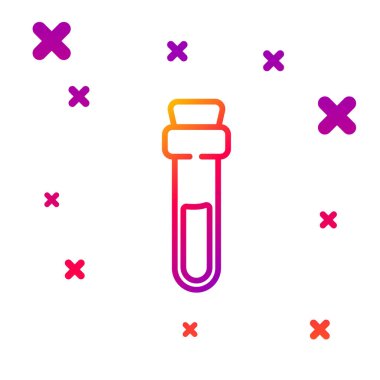 Beyaz arka planda izole edilmiş aşk ikonu ikonu içeren renk çizgisi şişesi. Sevgililer Günü sembolü. Kademeli rastgele dinamik şekiller. Vektör İllüstrasyonu.