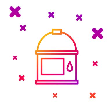 Beyaz arkaplanda renk çizgisi kova simgesi izole edildi. Kademeli rastgele dinamik şekiller. Vektör İllüstrasyonu.