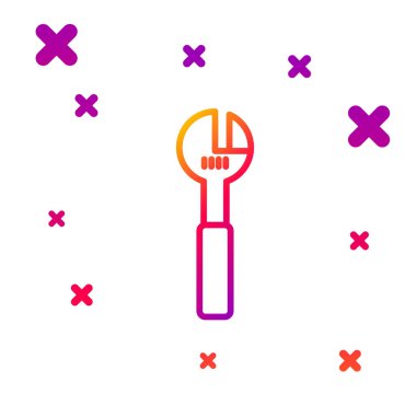 Renk çizgisi ayarlanabilir anahtar simgesi beyaz arkaplanda izole edildi. Kademeli rastgele dinamik şekiller. Vektör İllüstrasyonu.