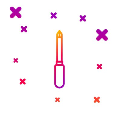 Beyaz arkaplanda renk çizgisi tornavida simgesi izole edildi. Servis aracı sembolü. Kademeli rastgele dinamik şekiller. Vektör İllüstrasyonu.