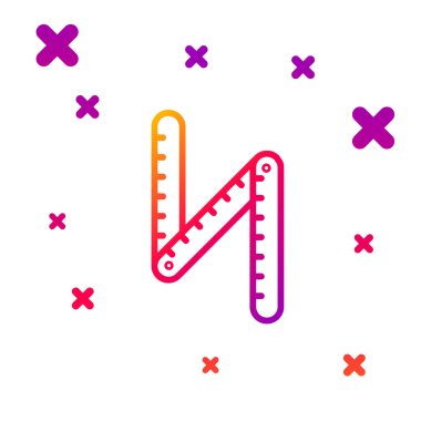 Renk çizgisi Cetvel simgesi beyaz arkaplanda izole edildi. Kademeli rastgele dinamik şekiller. Vektör İllüstrasyonu.