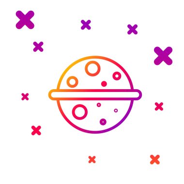 Beyaz arka planda izole edilmiş renk çizgisi Venüs ikonu. Kademeli rastgele dinamik şekiller. Vektör İllüstrasyonu.