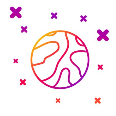 Düşen yıldızlar renk çizgisi simgesi beyaz arkaplanda izole edildi. Göktaşı, göktaşı, kuyruklu yıldız, asteroid, yıldız ikonu. Kademeli rastgele dinamik şekiller. Vektör İllüstrasyonu.