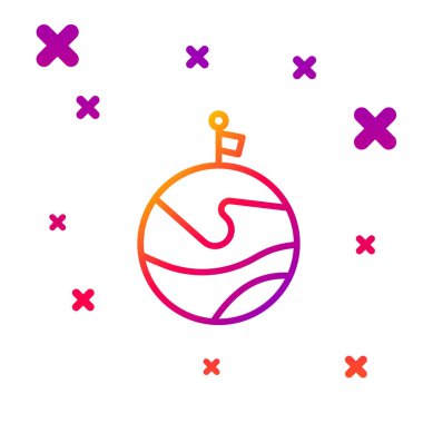 Beyaz arkaplanda izole edilmiş bayrak simgesi olan renk çizgisi Ay. Kademeli rastgele dinamik şekiller. Vektör İllüstrasyonu.