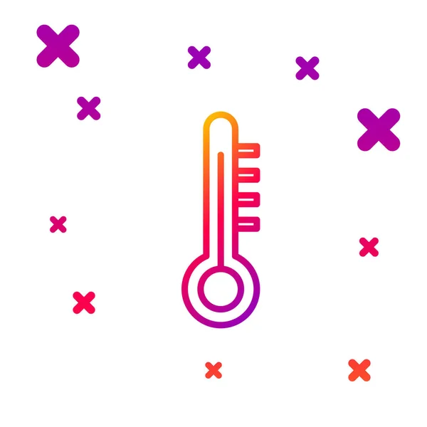 Farblinie Meteorologie Thermometer Messsymbol Isoliert Auf Weißem Hintergrund Thermometer Die — Stockvektor