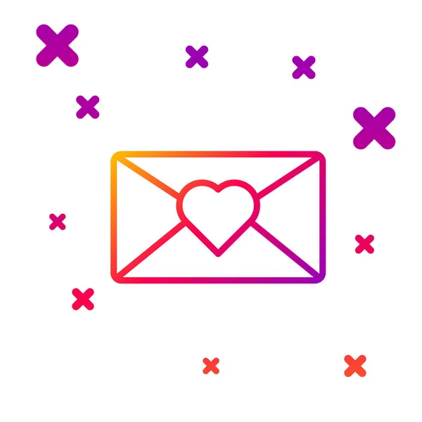Kleurlijn Envelop Met Maart Icoon Geïsoleerd Witte Achtergrond Boodschap Liefde — Stockvector