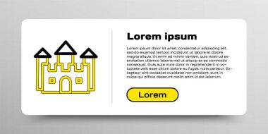 Castle Hattı simgesi beyaz arkaplanda izole edildi. Renkli taslak konsepti. Vektör.