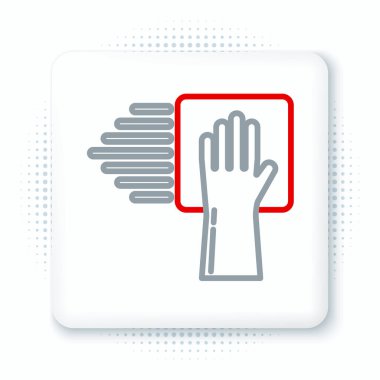 Çizgi Temizleme servisi simgesi beyaz arkaplanda izole edildi. Renkli taslak konsepti. Vektör.