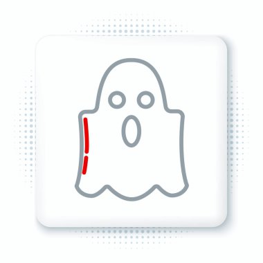 Hat Hayalet simgesi beyaz arkaplanda izole edildi. Mutlu Cadılar Bayramı Partisi. Renkli taslak konsepti. Vektör.