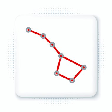 Çizgi Büyük Ayı takımyıldızı simgesi beyaz arkaplanda izole edildi. Renkli taslak konsepti. Vektör.