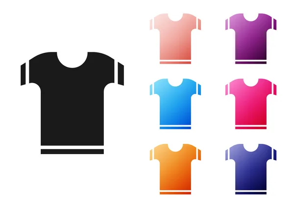 Black Shirt Icon Isolated White Background Set Icons Colorful Vector — Stock Vector