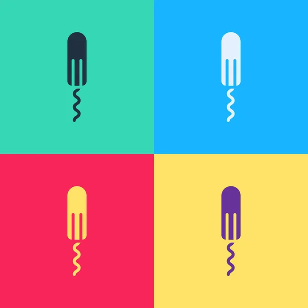 Pop Art Menstruation Sanitary Tampon Icon Isolated Color Background Feminine — Stock Vector