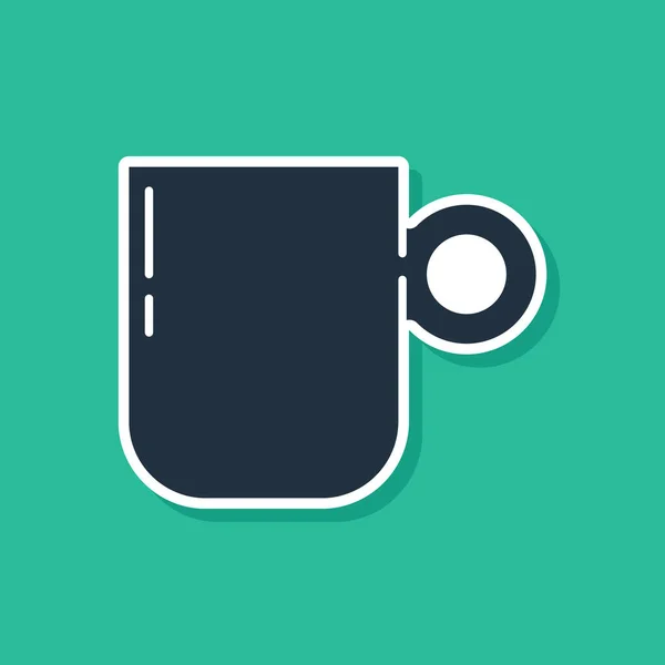 Blaue Kaffeetasse Symbol Isoliert Auf Grünem Hintergrund Teetasse Vorhanden Heißes — Stockvektor