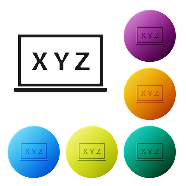 Fekete Xyz Koordináta Rendszer Táblán Ikon Elszigetelt Fehér Háttér Xyz — Stock Vector