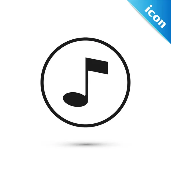 Grey Music Note Tone Icon Isolated White Background Vector — Stock Vector