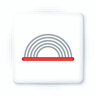 Gökkuşağı çizgi simgesi beyaz arkaplanda izole edildi. Renkli taslak konsepti. Vektör.