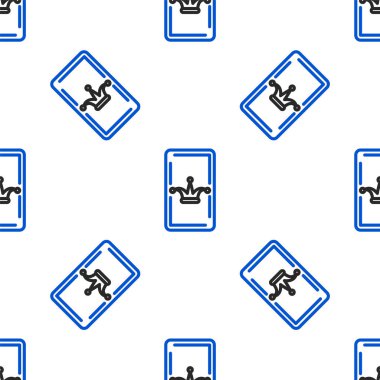 Çizgi Joker kart simgesini oynuyor. Beyaz arkaplanda kusursuz desen izole edildi. Kumarhane kumarı. Renkli taslak konsepti. Vektör.