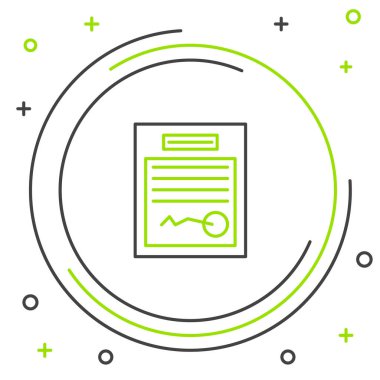 Satır doldurulmuş form simgesi beyaz arkaplanda izole edildi. Dosya simgesi. Kontrol listesi simgesi. İş konsepti. Renkli taslak konsepti. Vektör.