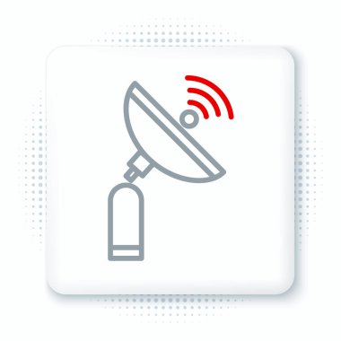 Radar simgesi beyaz arkaplanda izole edildi. Arama sistemi. Uydu sinyali. Renkli taslak konsepti. Vektör.