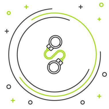 Kelepçe çizgisi simgesi beyaz arkaplanda izole edildi. Renkli taslak konsepti. Vektör.