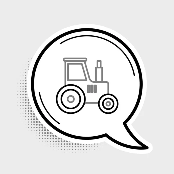 Linie Traktor Symbol Isoliert Auf Grauem Hintergrund Buntes Rahmenkonzept Vektor — Stockvektor