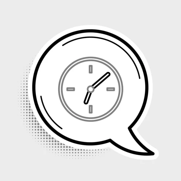 Icône Horloge Ligne Isolée Sur Fond Gris Symbole Temporel Concept — Image vectorielle