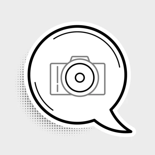 Zeilenkamera Symbol Isoliert Auf Grauem Hintergrund Ikone Der Fotokamera Buntes — Stockvektor