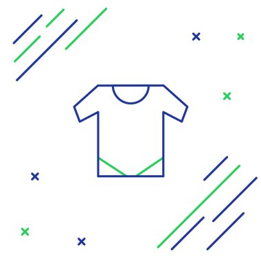 Çizgi Bebek tulumu simgesi beyaz arkaplanda izole edildi. Bebek kıyafetleri sembolü. Çocuk giyimi tabelası. Renkli taslak konsepti. Vektör.