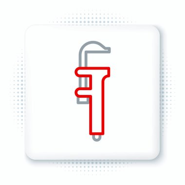 Çizgi Calliper veya kalibre ve ölçek simgesi beyaz arkaplanda izole edildi. Hassas ölçüm aletleri. Renkli taslak konsepti. Vektör.