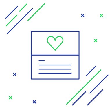 Beyaz arkaplanda satır tebrik kartı simgesi izole edildi. Kutlama için davetiye ya da tebrik kartı şablonu. Renkli taslak konsepti. Vektör.