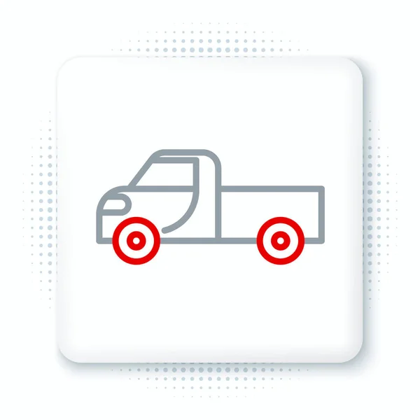 Line Pickup Truck Icon Isolated White Background Colorful Outline Concept — Stock Vector