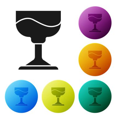 Siyah Kokteyl simgesi beyaz arkaplanda izole edildi. Simgeleri renk daire düğmelerine ayarla. Vektör.