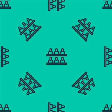 Mavi çizgi jürisi simgesi yeşil arka planda kusursuz desen izole etti. Vektör İllüstrasyonu.