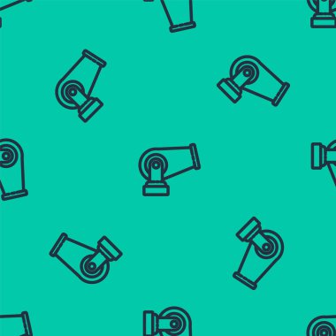 Mavi çizgi top simgesi yeşil arkaplandaki kusursuz deseni izole etti. Vektör İllüstrasyonu.