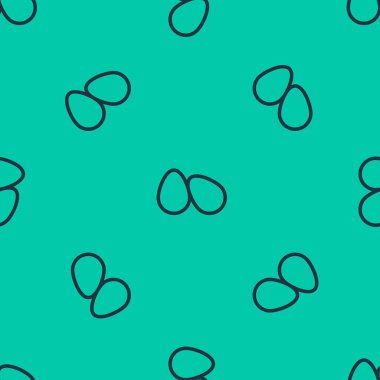 Mavi çizgi Paskalya yumurtası ikonu yeşil arka planda kusursuz desen izole etti. Mutlu Paskalyalar. Vektör İllüstrasyonu.