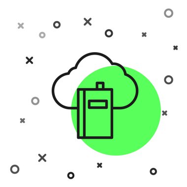 Siyah çizgi Bulut veya çevrimiçi kütüphane simgesi beyaz arkaplanda izole edildi. İnternet eğitimi ya da uzak mesafe eğitimi. Vektör İllüstrasyonu.