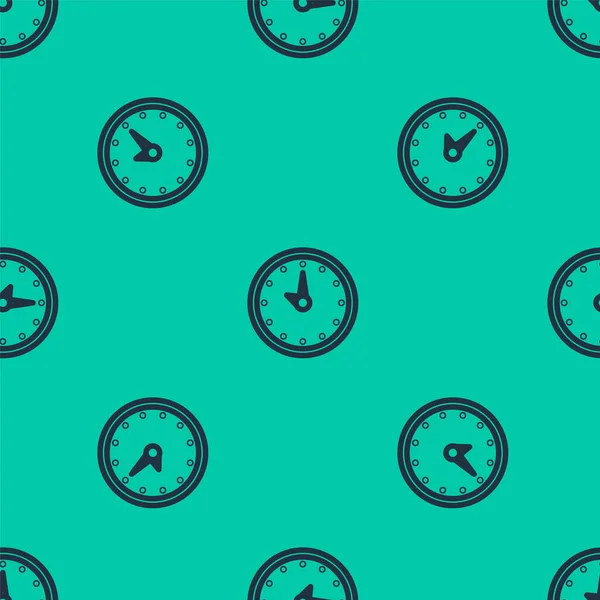 Ligne Bleue Icône Horloge Motif Isolé Sans Couture Sur Fond — Image vectorielle