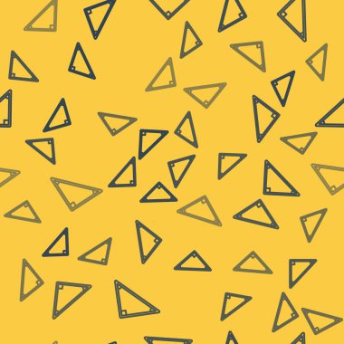 Mavi çizgi takvim simgesi sarı arkaplanda kusursuz desen izole etti. Olay hatırlatma sembolü. Vektör İllüstrasyonu.