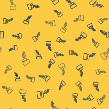 Mavi çizgi kireçtaşı simgesi sarı arkaplandaki pürüzsüz deseni izole etti. Okul karatahtası. Vektör İllüstrasyonu.