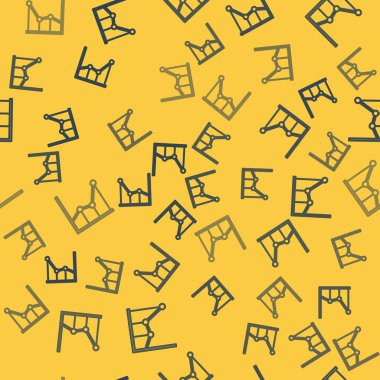 Mavi çizgi Sigma sembolü sarı arkaplanda izole edilmiş pürüzsüz desen. Vektör İllüstrasyonu.