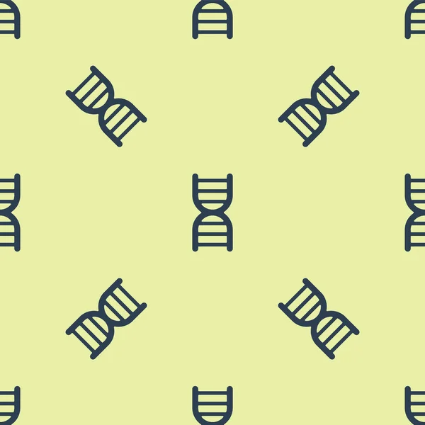 Blue Dna Symbol Icon Isolated Seamless Pattern Yellow Background Vector — Stock Vector