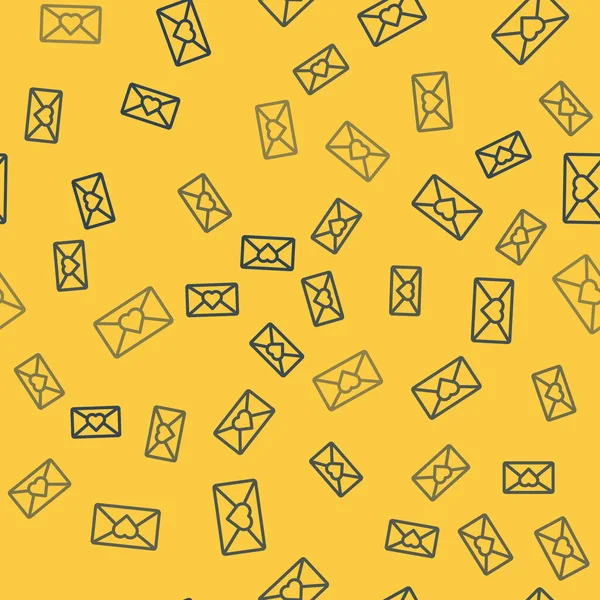 라인엔 Blue Line Envelope 아이콘으로 배경에서 바다없는 패턴을 메시지 편지에 — 스톡 벡터