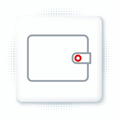 Çizgi Cüzdan simgesi beyaz arkaplanda izole edildi. Çanta ikonu. Nakit tasarruf sembolü. Renkli taslak konsepti. Vektör.