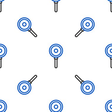 Çizgi Kızartma simgesi beyaz arkaplanda izole edilmiş kusursuz desen. Kızartma veya kızartma gıda sembolü. Renkli taslak konsepti. Vektör.