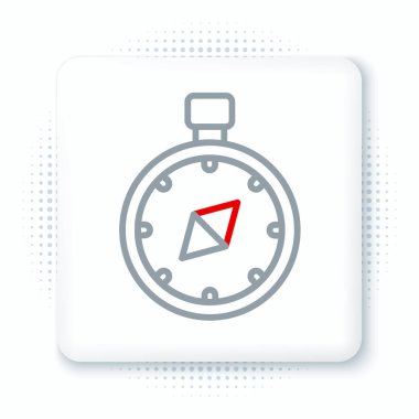 Pusula simgesi beyaz arkaplanda izole edildi. Rüzgâr yön bulma sembolü. Rüzgar gül işareti. Renkli taslak konsepti. Vektör.